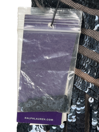 Black Beaded Low Back Dress