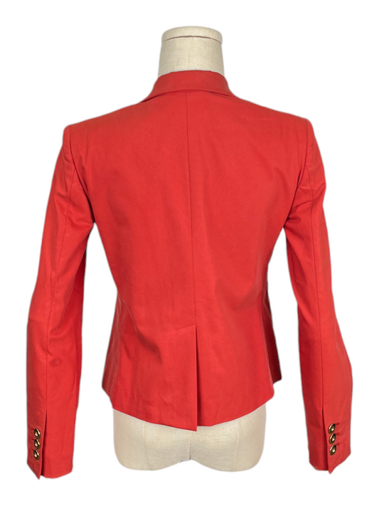 Orange Jacket With Gold Buttons