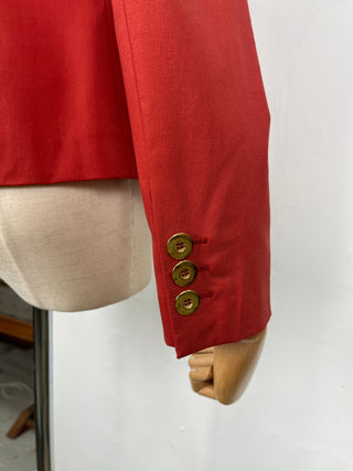 Orange Jacket With Gold Buttons