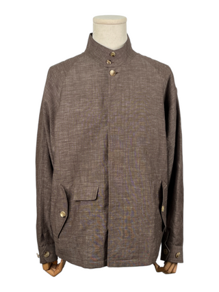 Brown Round Collar Wool Shirt Jacket