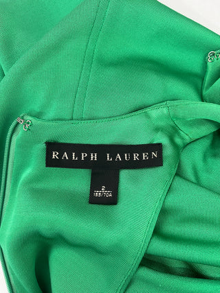 Green Sleeveless Slim Dress With Flare Bottom