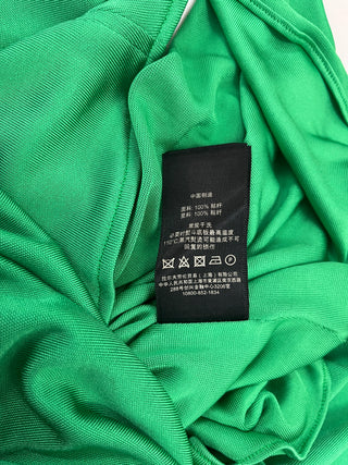 Green Sleeveless Slim Dress With Flare Bottom