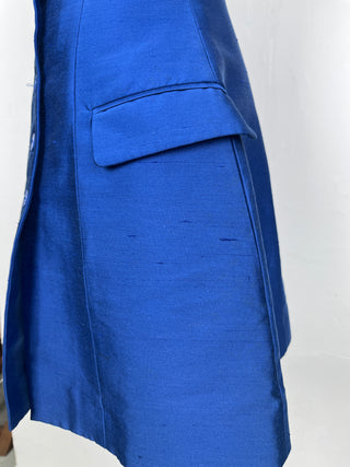 Shiny Blue Strapless Dress