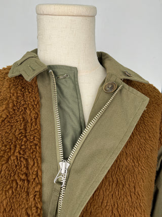 Green And Khaki Reversible Coat