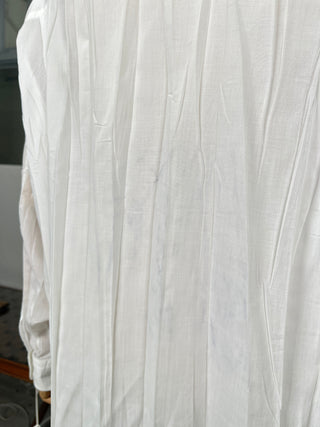 White Stand Collar Long Sleeve Shirt