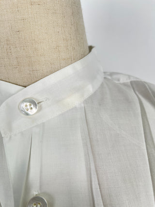 White Stand Collar Long Sleeve Shirt