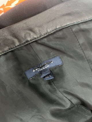 Black Wool Tube Dress With Leather Buckles