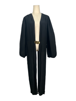 Black Wrapped Top With Gold Buckle