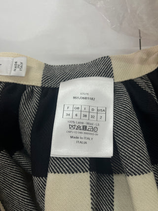 Black Checkered Wool Skirt