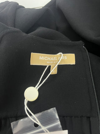 Black V-Neck Dress With Sheer Top