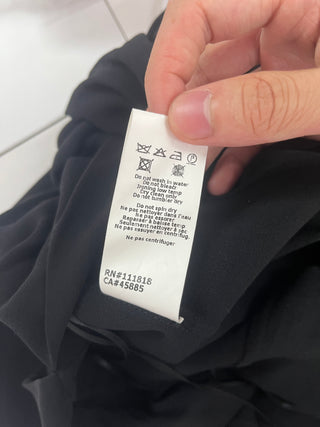 Black V-Neck Dress With Sheer Top