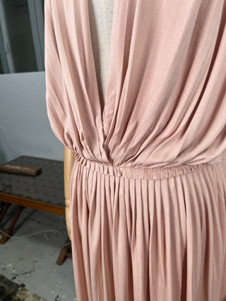 Salmon Open Front Draped Dress