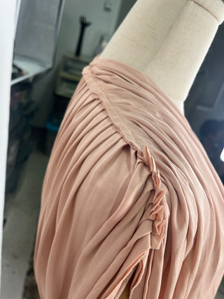 Salmon Open Front Draped Dress