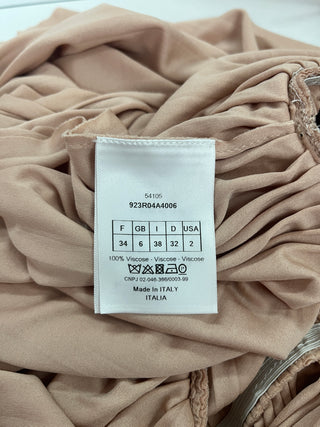 Salmon Open Front Draped Dress