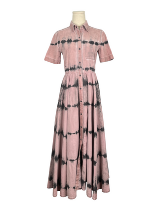 Dirty Pink Tie-Dyed Dress With Signature Logo