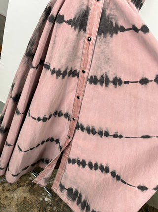 Dirty Pink Tie-Dyed Dress With Signature Logo