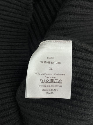 Black Cashmere Pullover With Neck Scarf