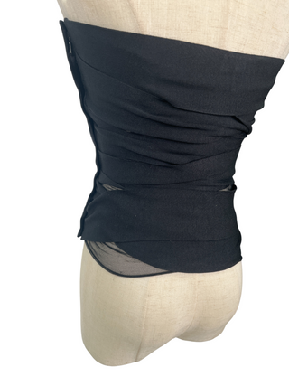 Black Bandage Tube Top On Mesh Base