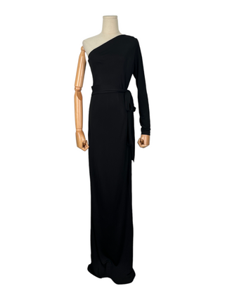 Black One-Shoulder Maxi Dress