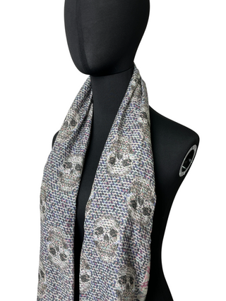 Multicolour Rectangular Scarf With Skull Pattern