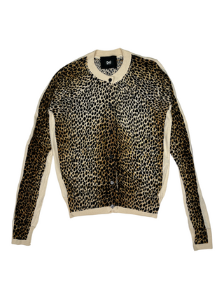 Leopard Print Silk Cardigan