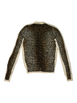 Leopard Print Silk Cardigan