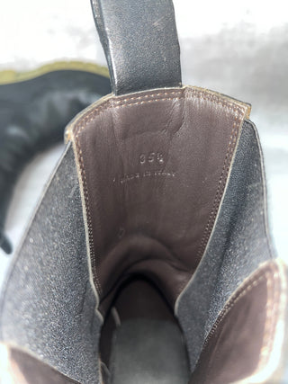 Black Tire Chelsea Leather Boots