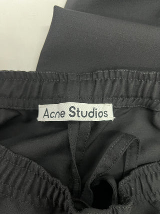 Black Drawstring Wool Pants