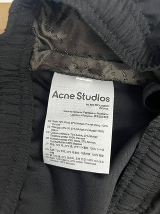 Black Drawstring Wool Pants