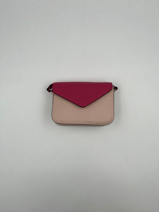 Pink And Salmon Leather Crossbody Bag