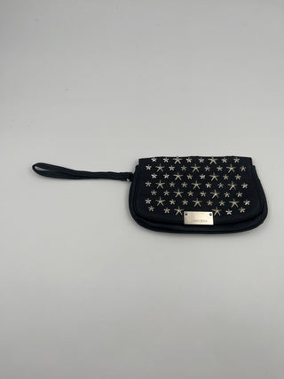 Black Star-Studded Leather Pouch