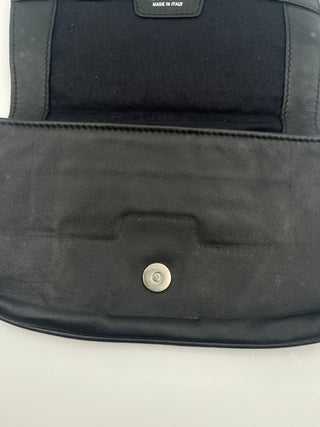Black Star-Studded Leather Pouch