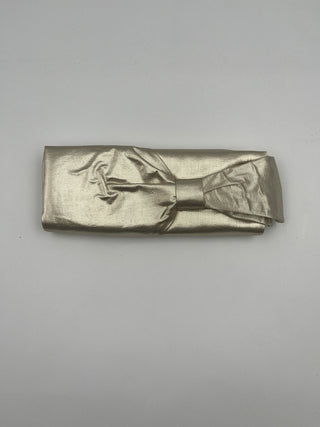 Gold Aionoeud Mini Lurex Satin Clutch