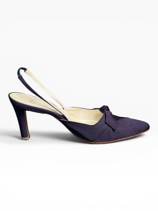 Purple 75mm Sling Back Shoes