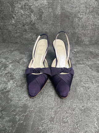 Purple 75mm Sling Back Shoes