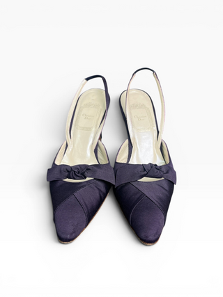 Purple 75mm Sling Back Shoes