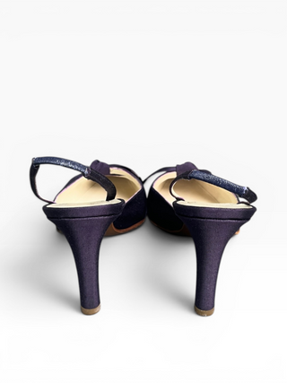 Purple 75mm Sling Back Shoes