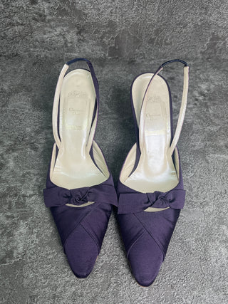Purple 75mm Sling Back Shoes