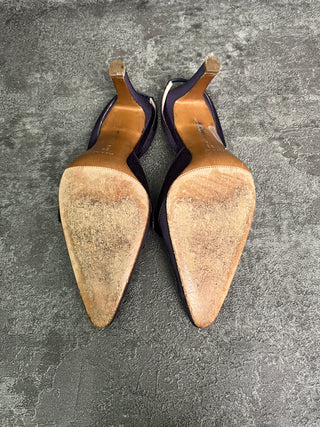 Purple 75mm Sling Back Shoes