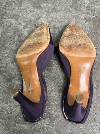 Purple 75mm Sling Back Shoes