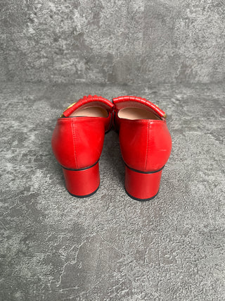 Red Marmont Fringe Mid-Heel Pumps