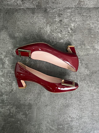 Burgundy Patent Pumps