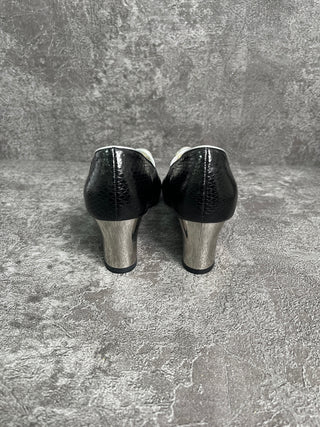 Black GG Biba Snakeskin Pumps