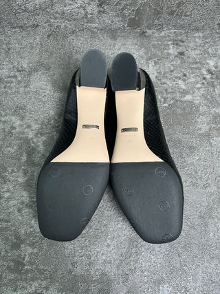 Black GG Biba Snakeskin Pumps