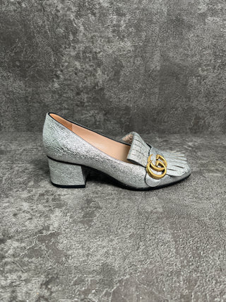 Silver GG Marmont Metallic Pumps