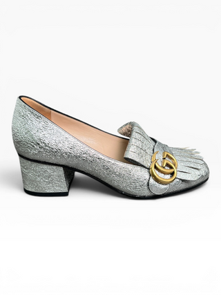 Silver GG Marmont Metallic Pumps