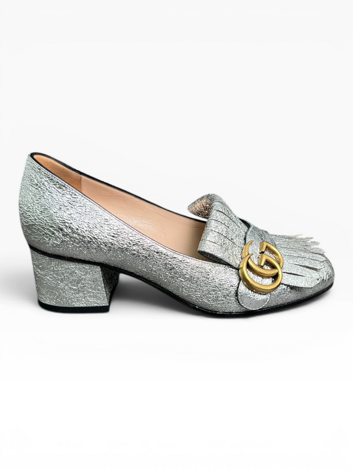 Silver GG Marmont Metallic Pumps