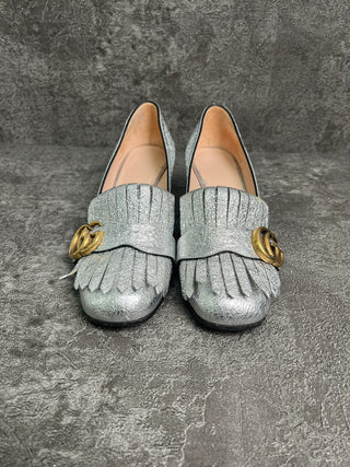 Silver GG Marmont Metallic Pumps
