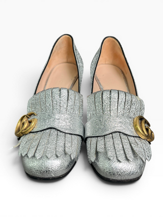 Silver GG Marmont Metallic Pumps