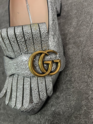Silver GG Marmont Metallic Pumps